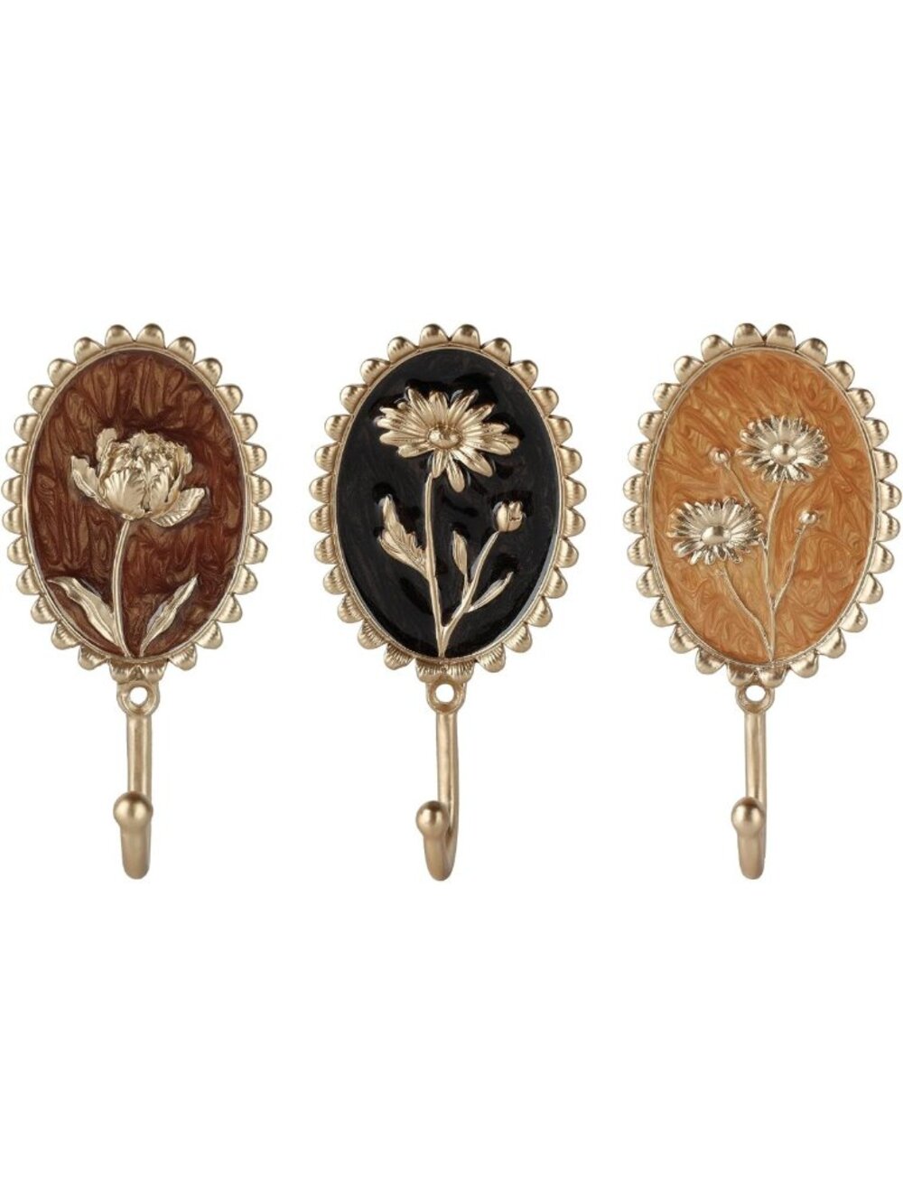 Set of 3 Vintage Decorative Wall Hooks - Rustic Home Decor, Unique Storage